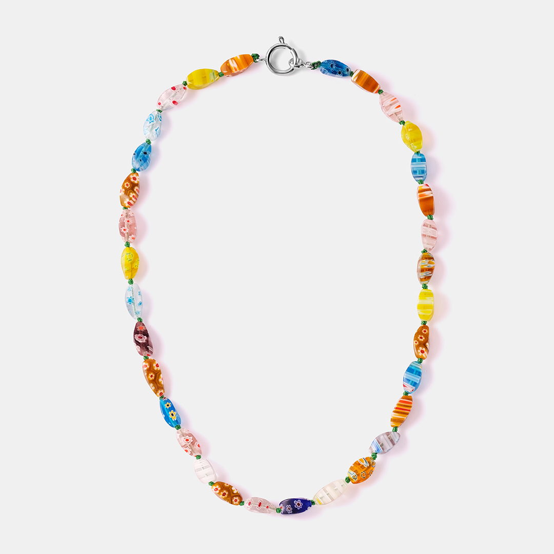 Бижутерное колье с Муранским стеклом