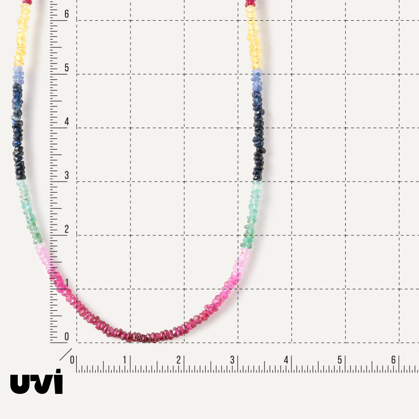 Бусы из рубина, изумруда и сапфира