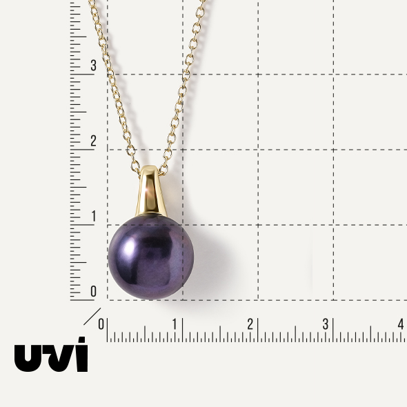 Серебряная подвеска с черным жемчугом на цепи