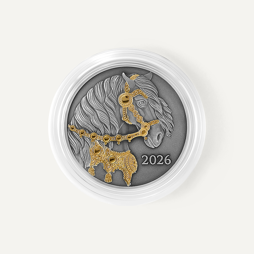 Серебряная монета-медаль Год лошади