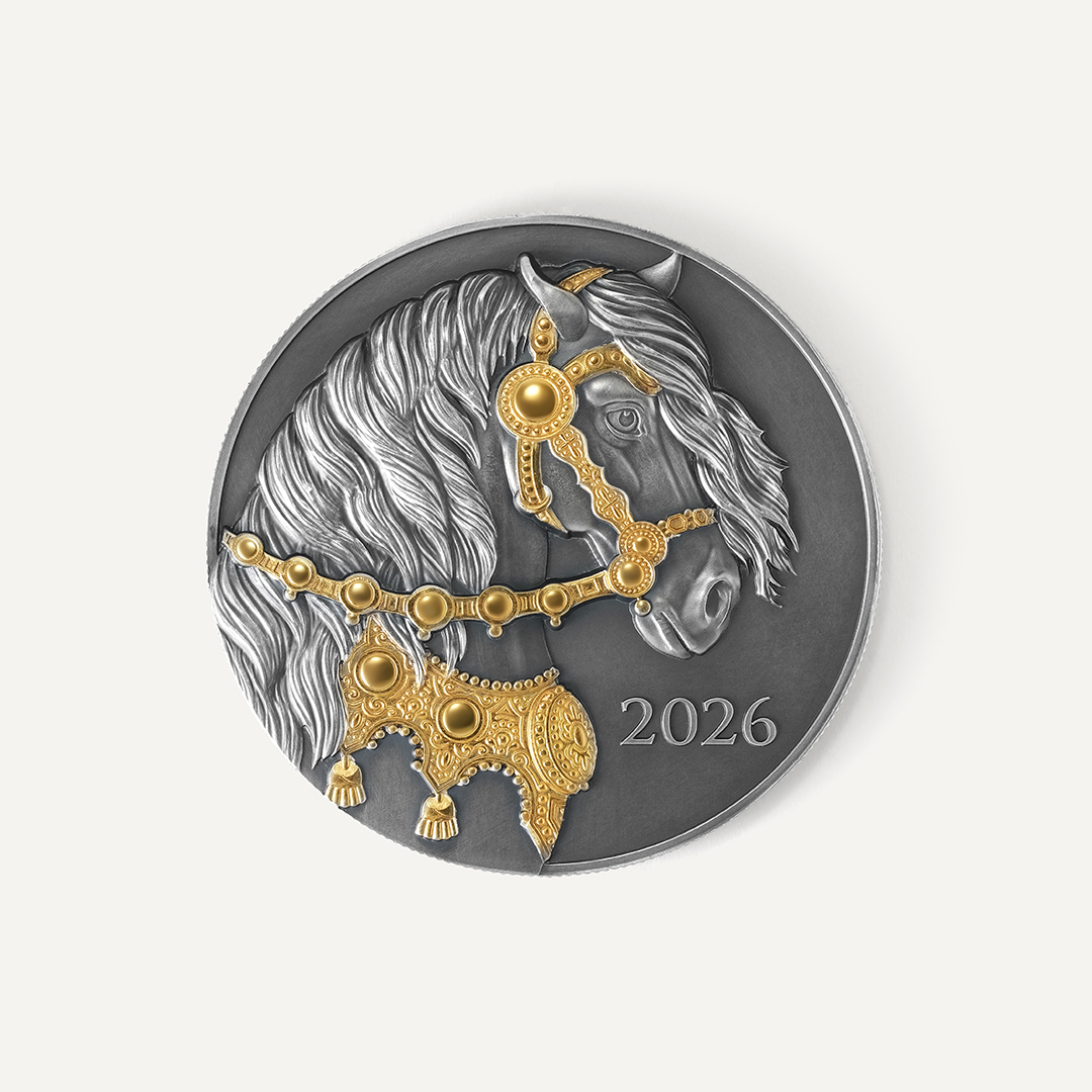 Серебряная монета-медаль Год лошади
