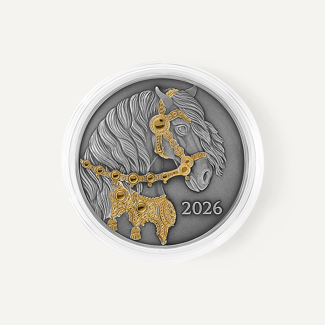 Серебряная монета-медаль Год лошади