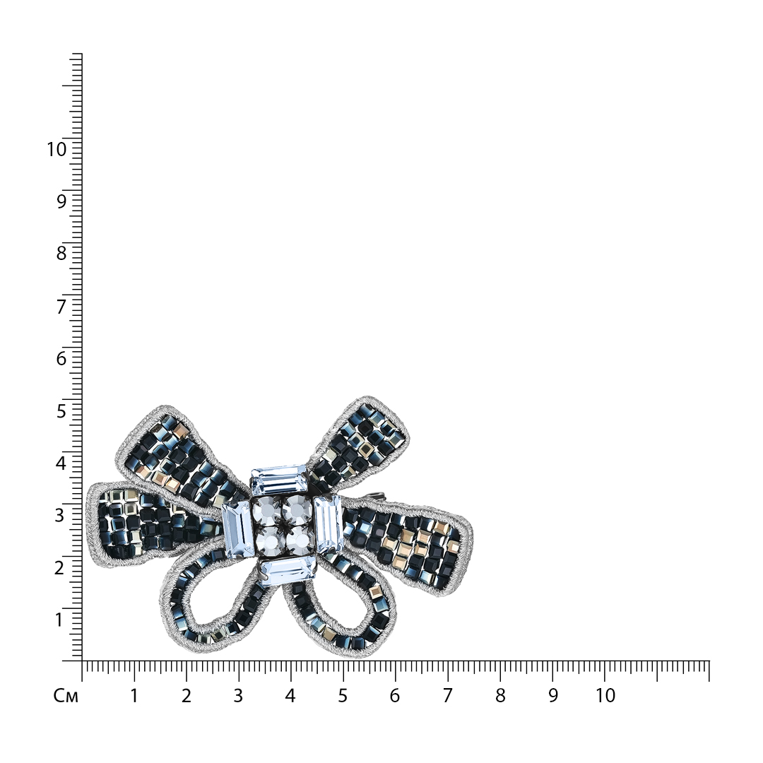 Бижутерная брошь с кристаллами и бисером