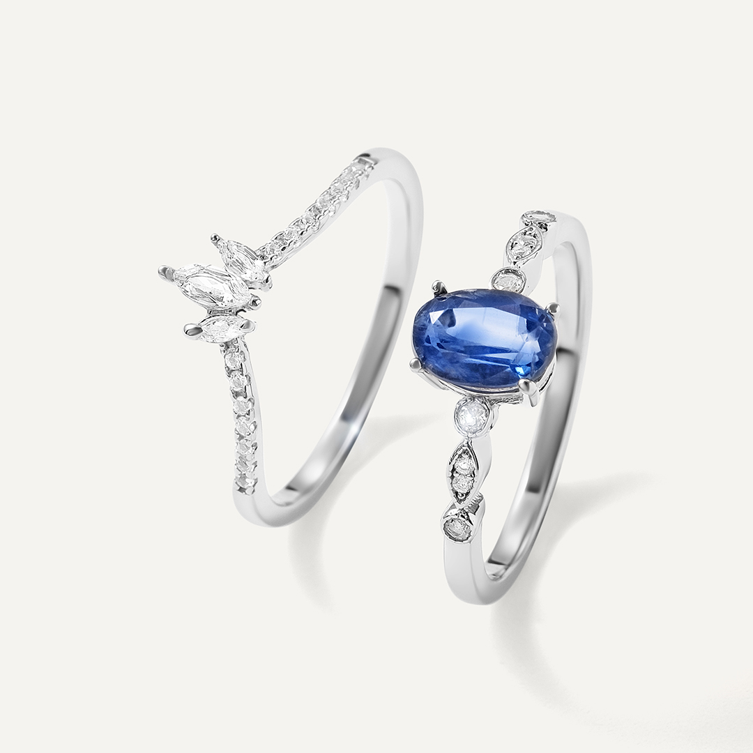 Серебряное кольцо-трансформер с кианитом 2 в 1