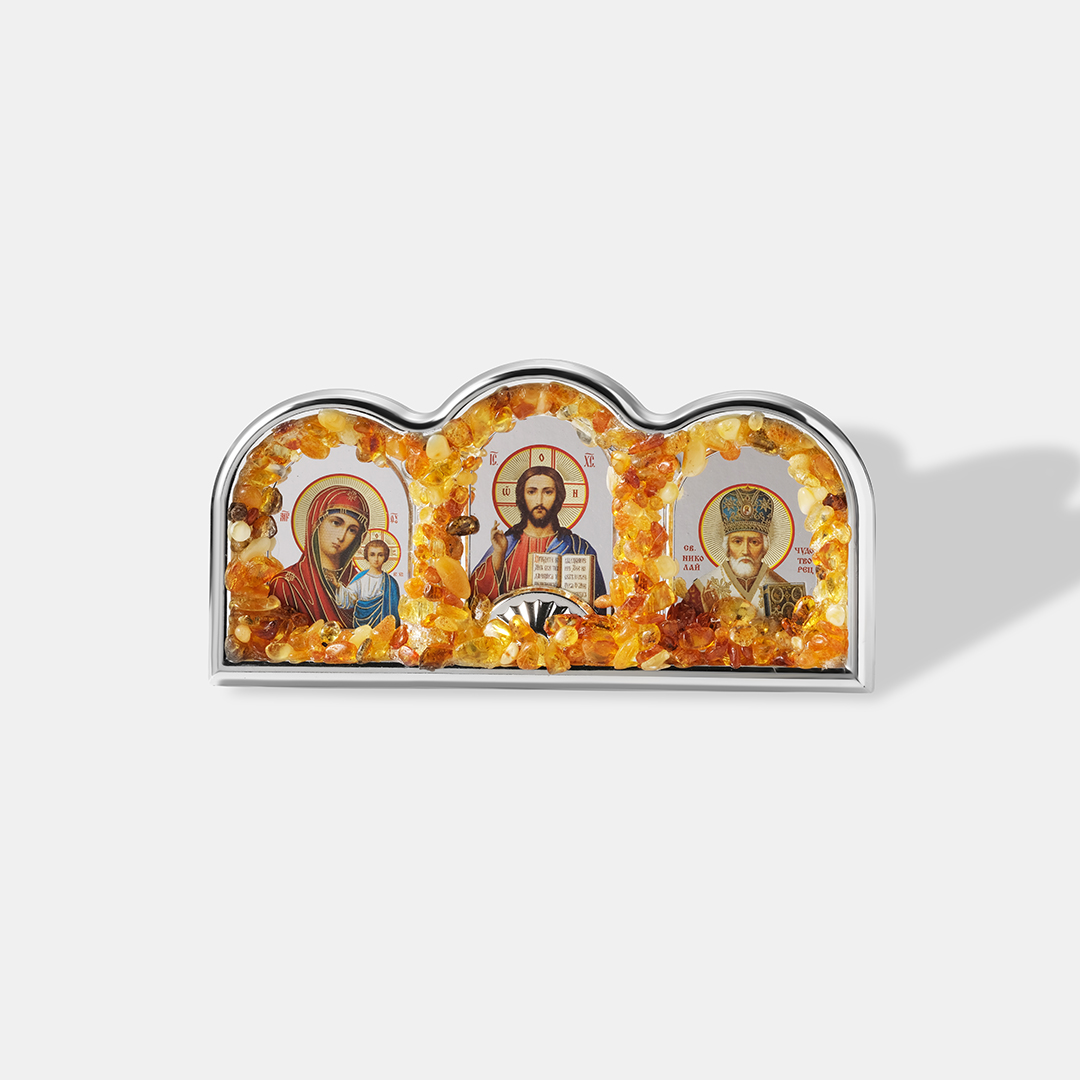 Икона с янтарем