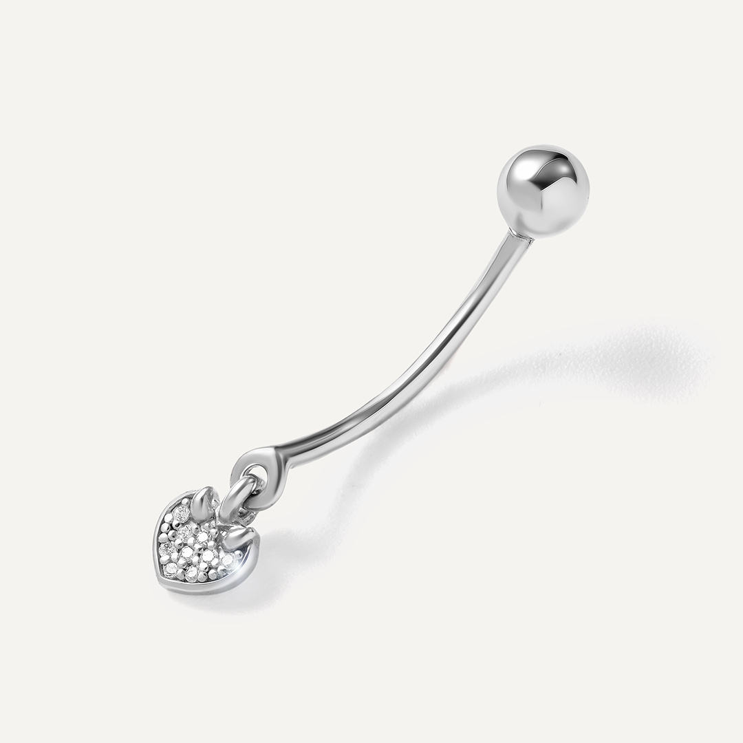 Серебряный пирсинг с фианитами