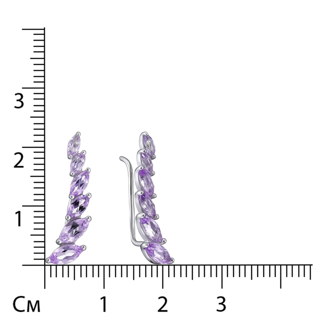 Серебряные серьги с аметистами