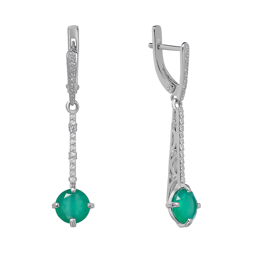 Серебряные серьги с агатами