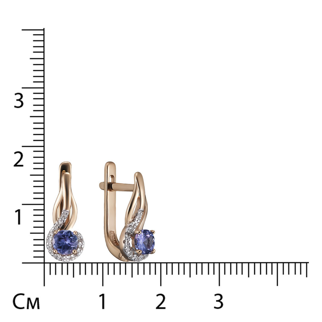 Серьги из золота с танзанитами