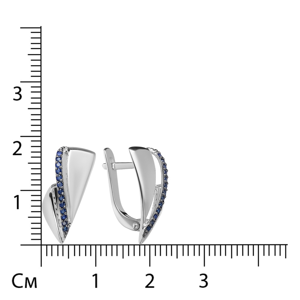 Серьги из белого золота с сапфирами