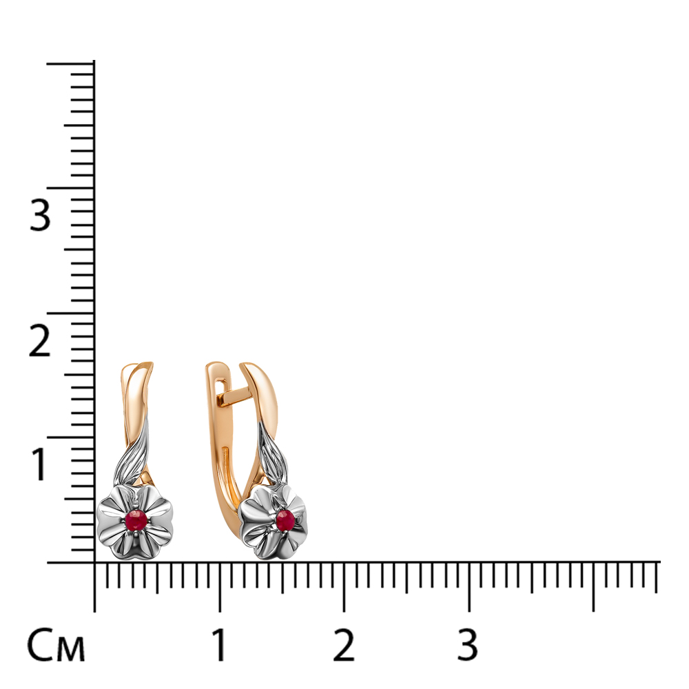 Серьги из золота с рубинами