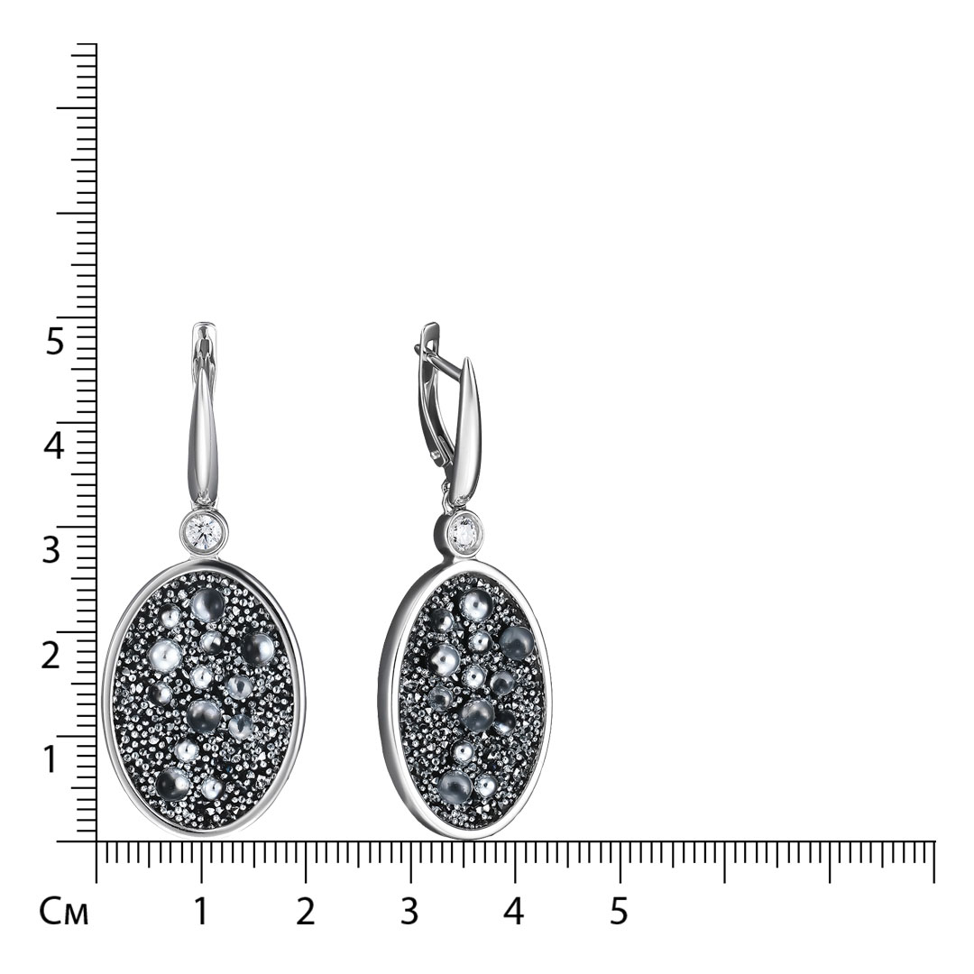 Серебряные серьги с кристаллами Swarovski