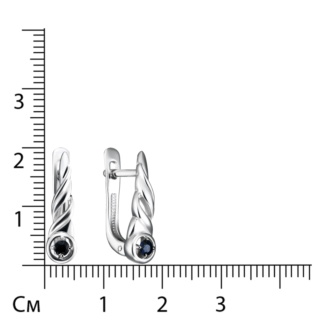 Серебряные серьги с сапфирами