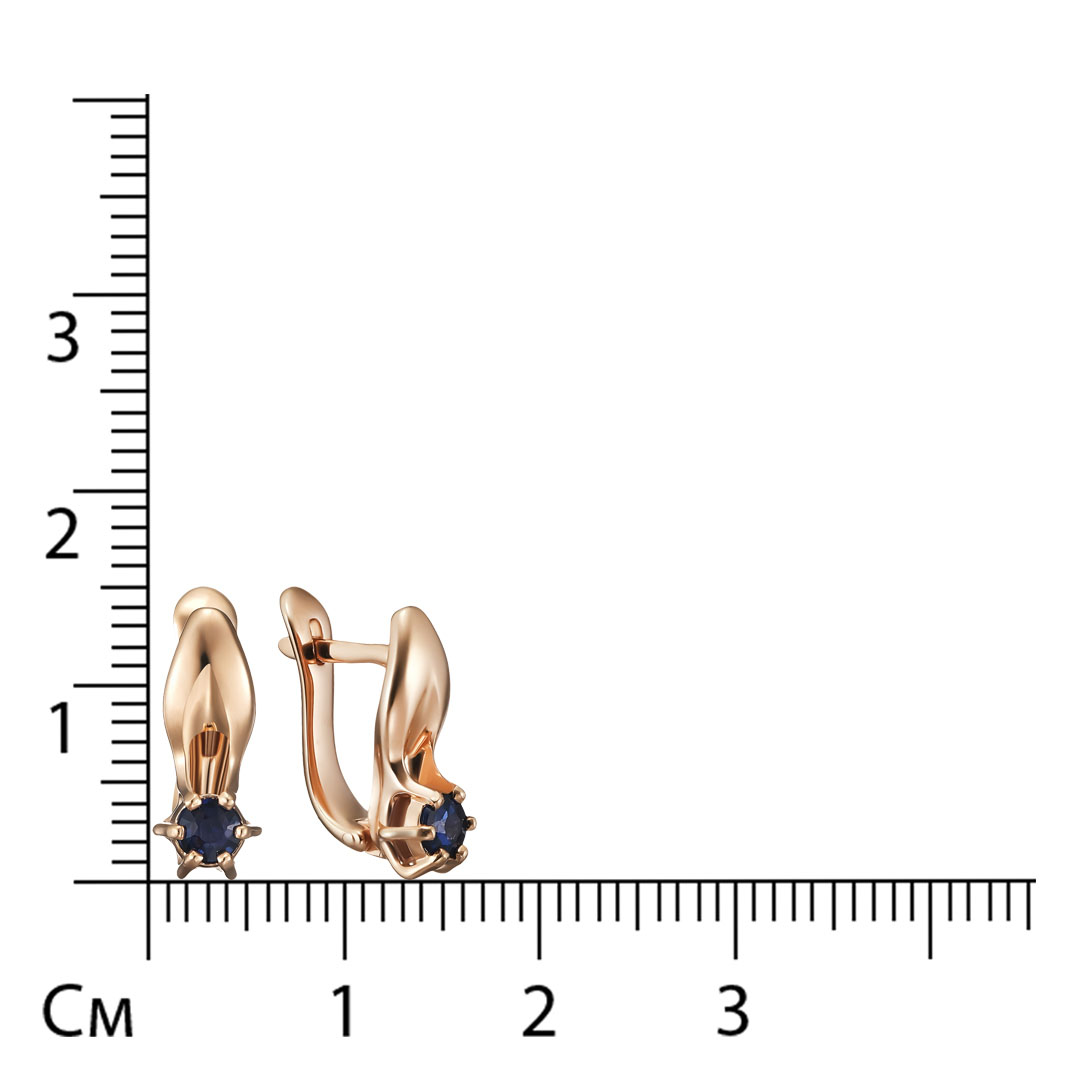 Серебряные серьги 925 пробы; вставки 2 Сапфир U/2 0,390;