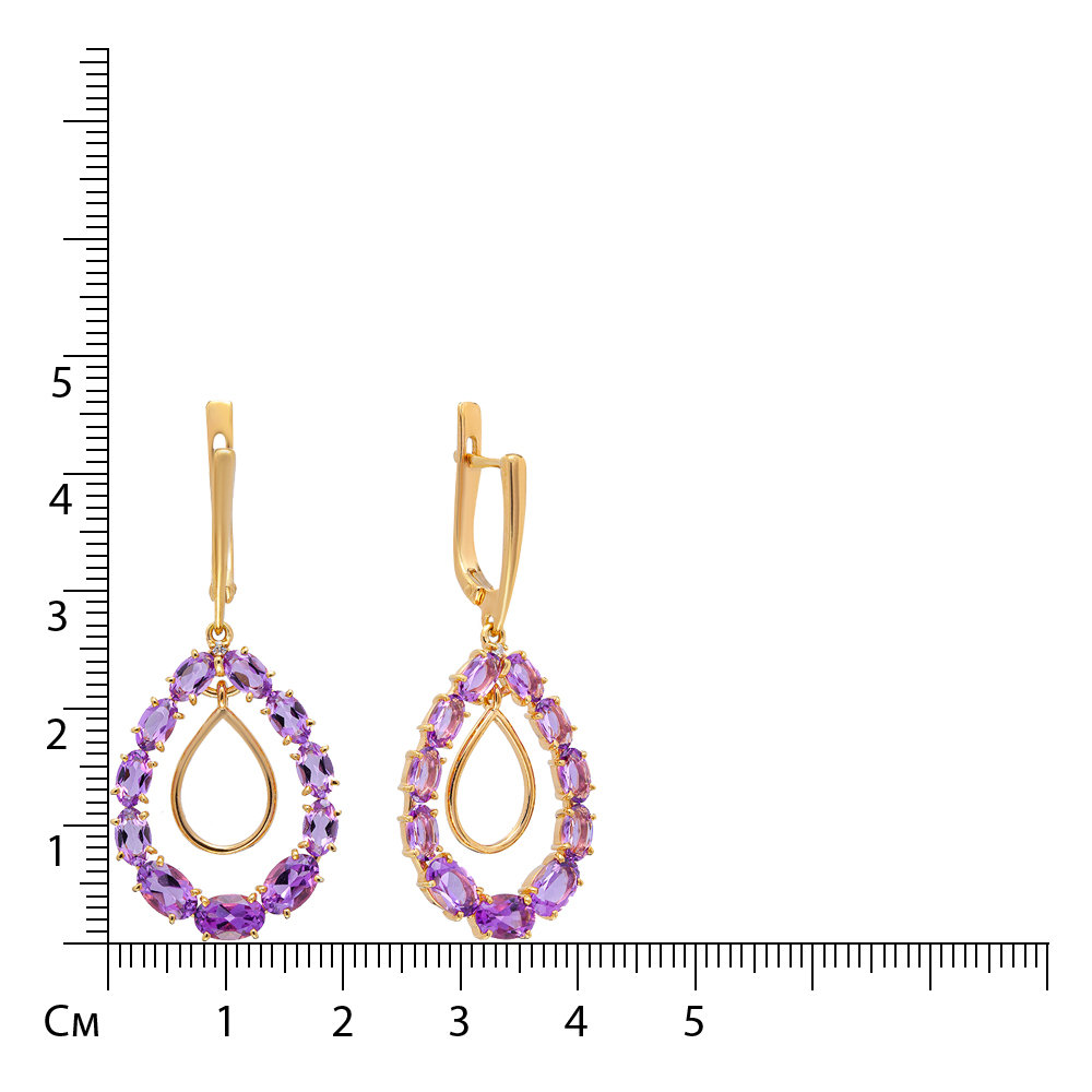 Серебряные серьги с аметистами