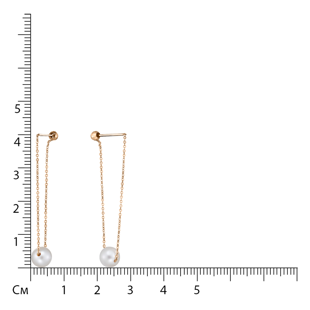 Серьги-протяжки из золота с жемчугом
