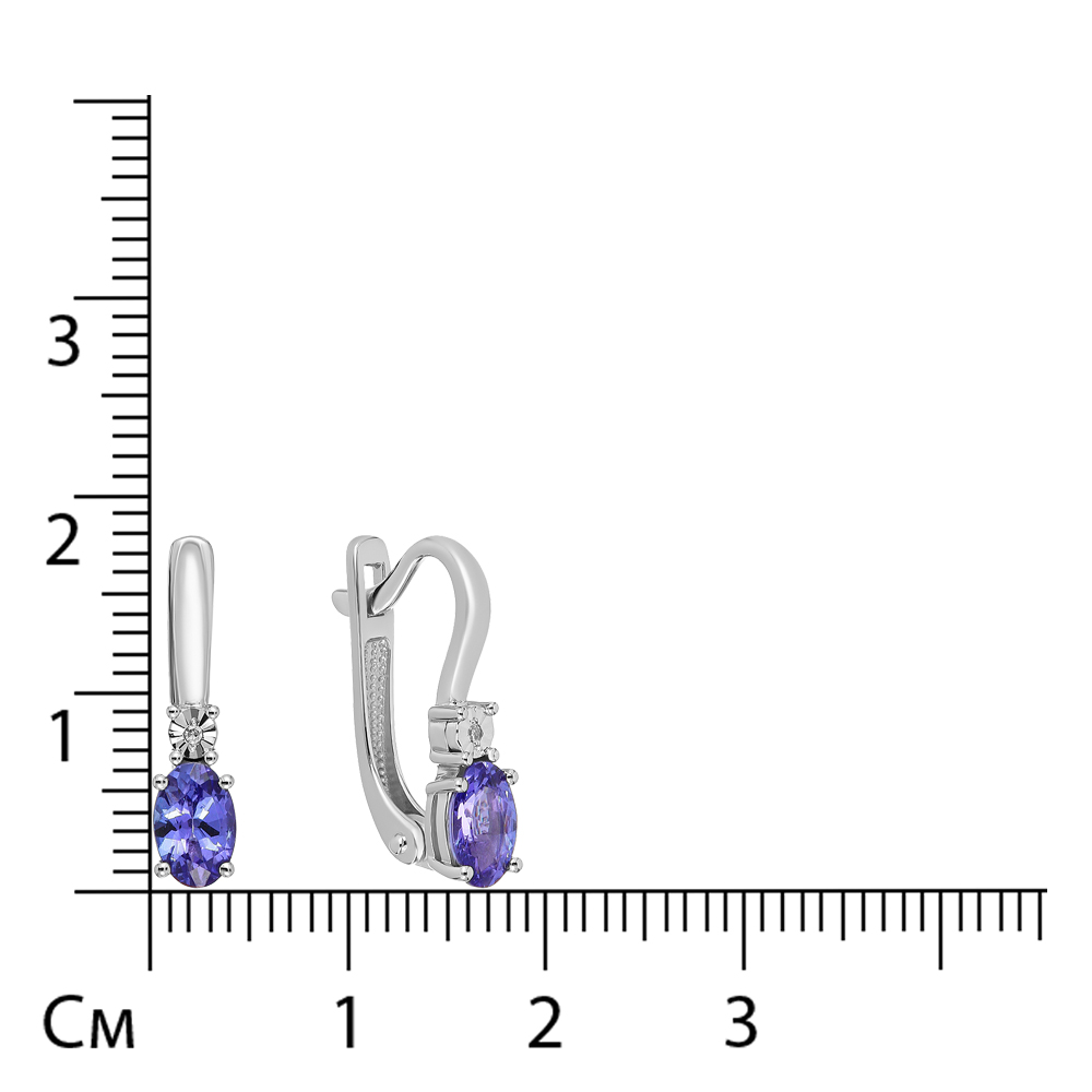 Серьги из белого золота с танзанитами