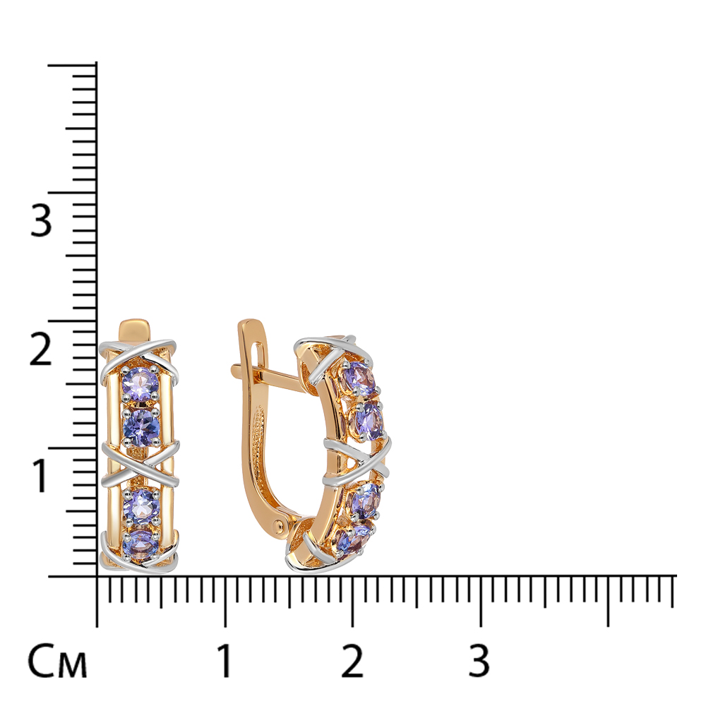 Серебряные серьги 925 пробы; вставки 8 Танзанит;