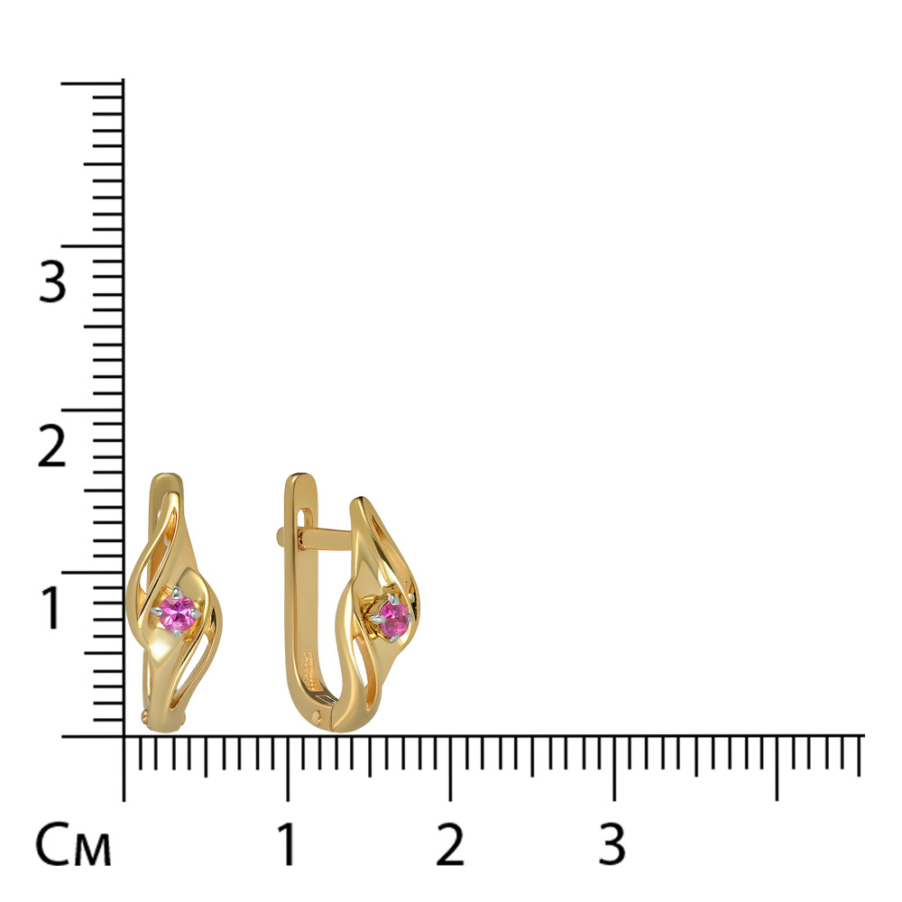 Серьги из золота с розовыми сапфирами