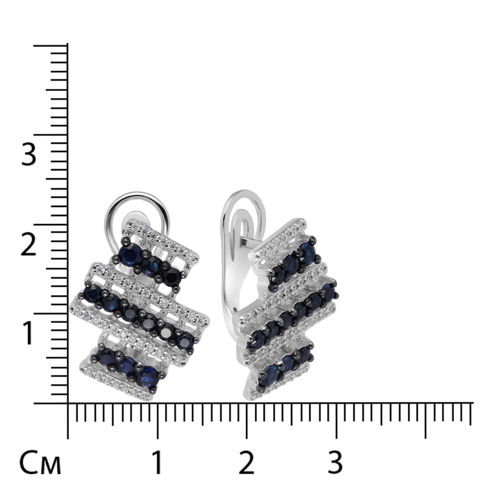 Серебряные серьги с сапфирами