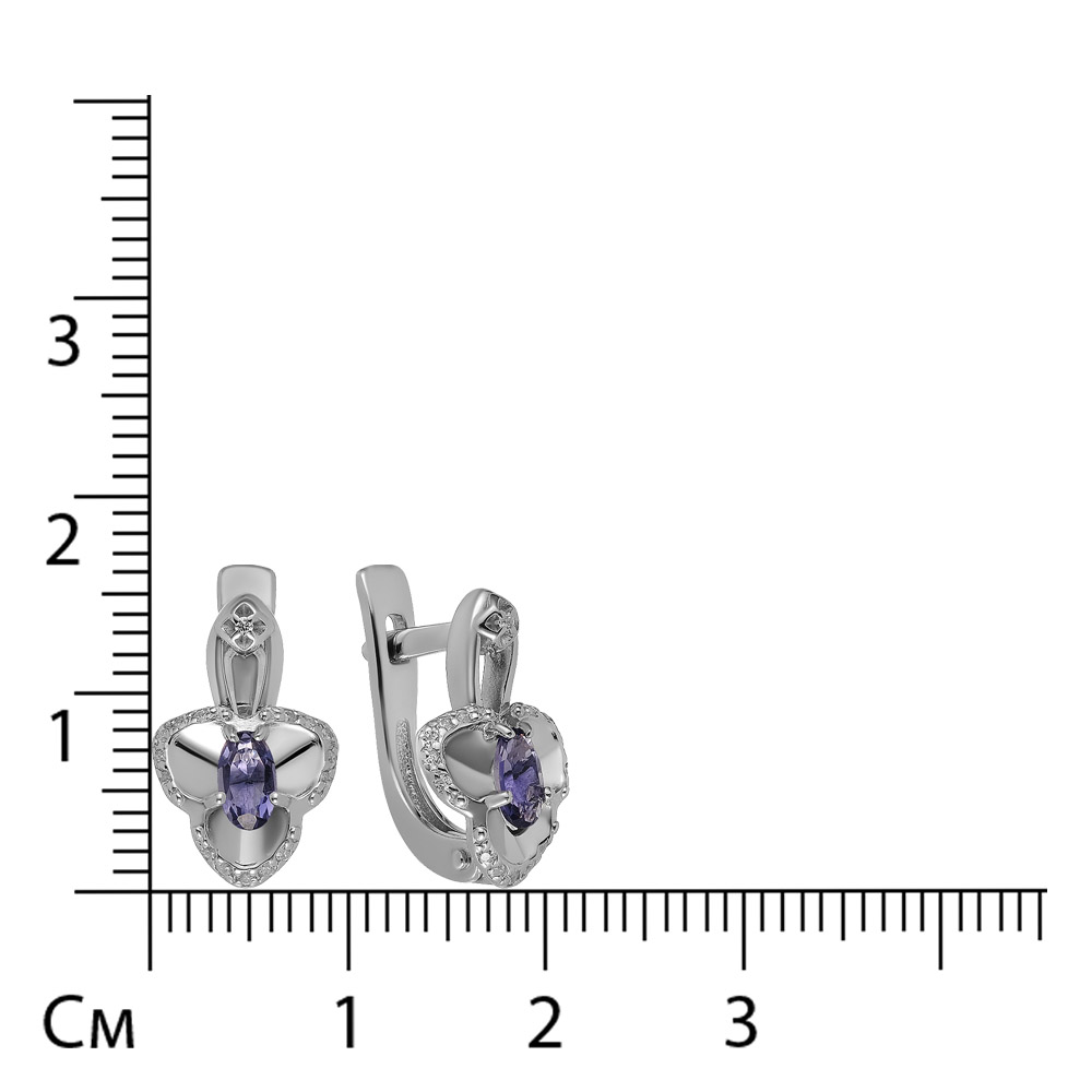 Серебряные серьги с иолитами