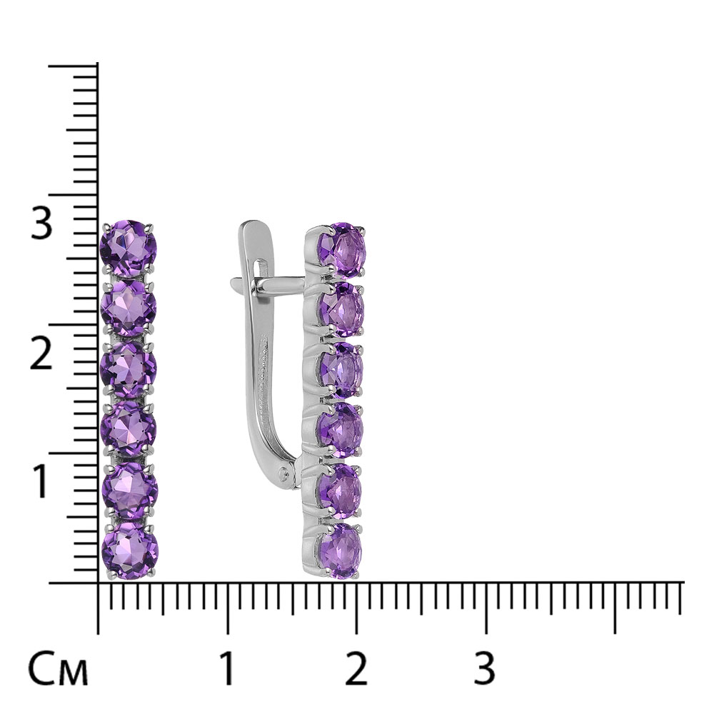 Серебряные серьги с аметистами