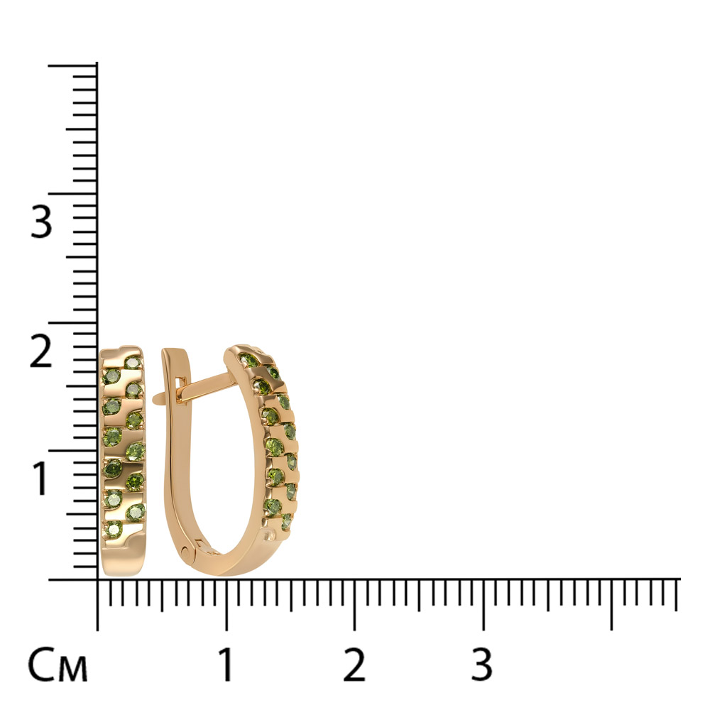 Серебряные серьги 925 пробы; вставки 24 Бр.зел.Кр-57(Н) 0,357 5/5А;