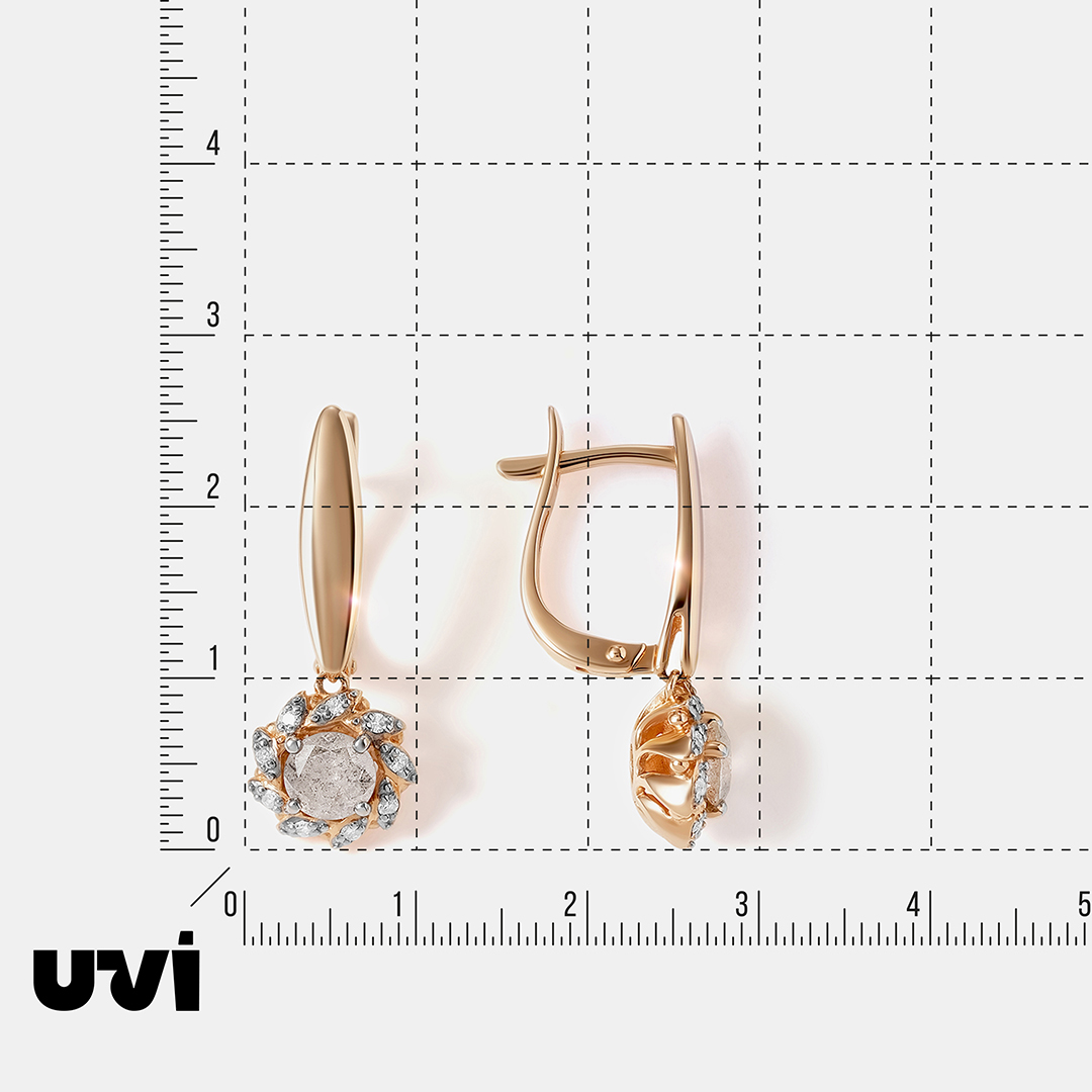 Серьги из золота с бриллиантами "Цветы"