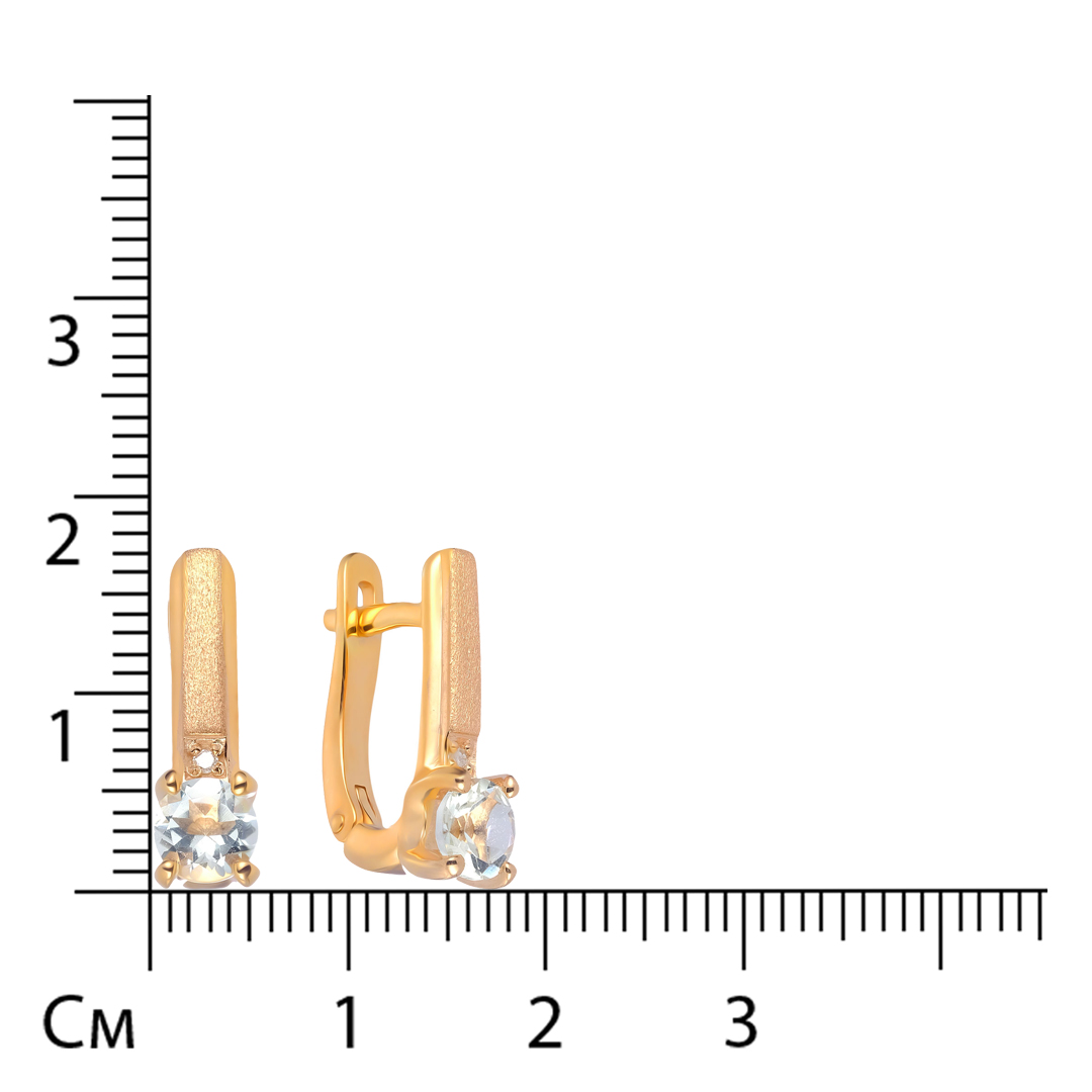 Серебряные серьги 925 пробы; матирование; вставки 2 Бр.Кр-17 0,017 2/3A; 2 Празиолит;