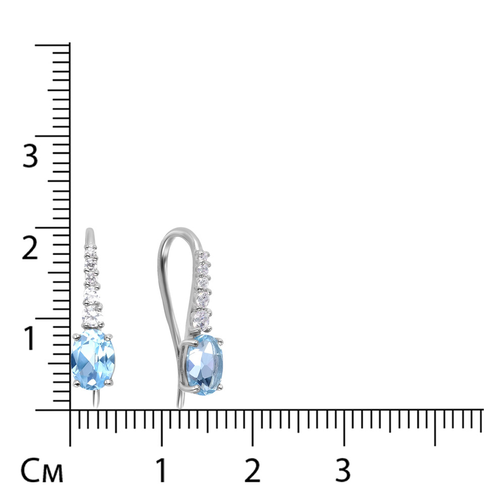 Серебряные серьги с топазами