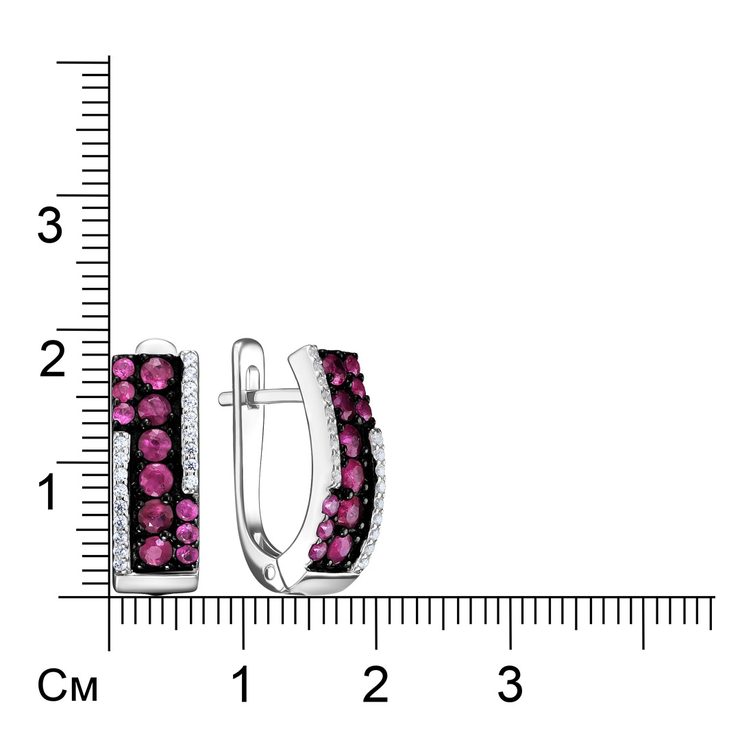 Серебряные серьги с рубинами
