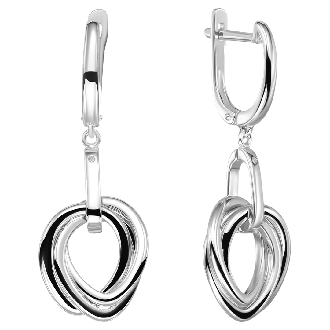 Серебряные серьги 925 пробы; вставки 2 Бр.Кр-17 0,008 2/3А;