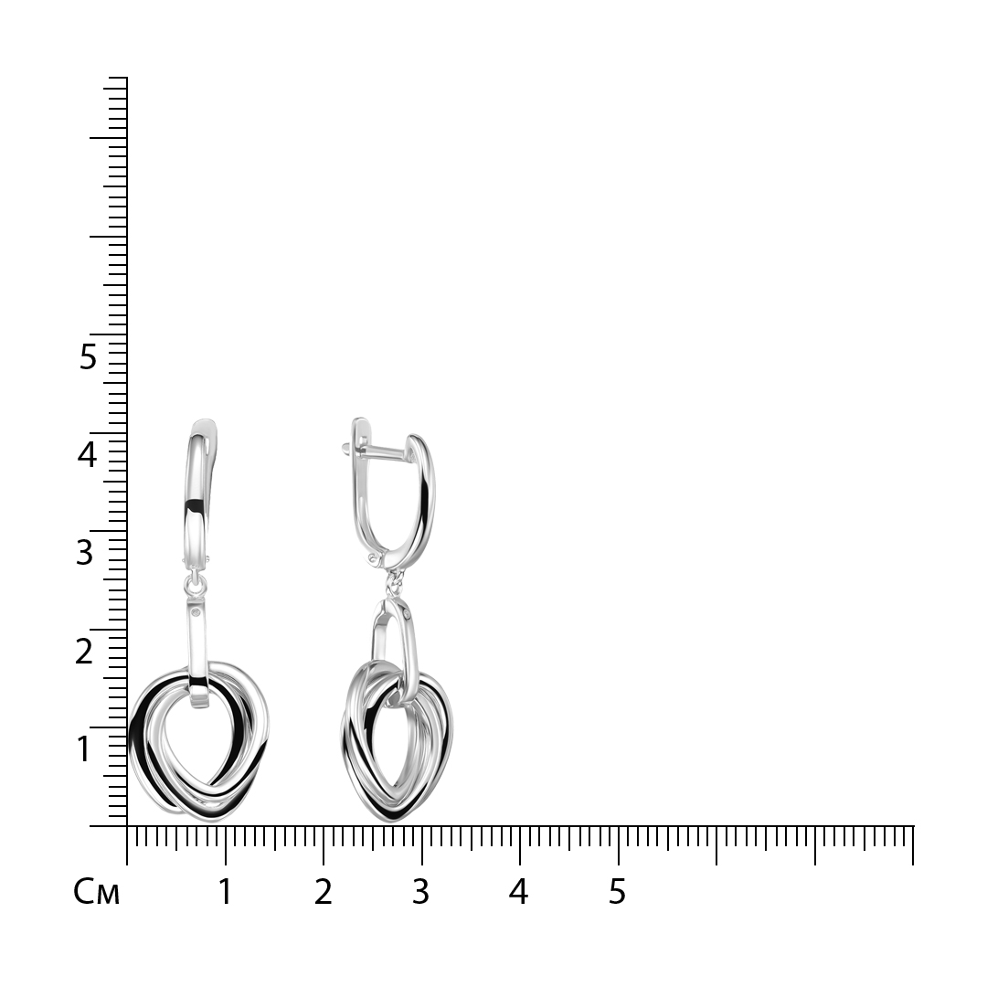 Серебряные серьги 925 пробы; вставки 2 Бр.Кр-17 0,008 2/3А;