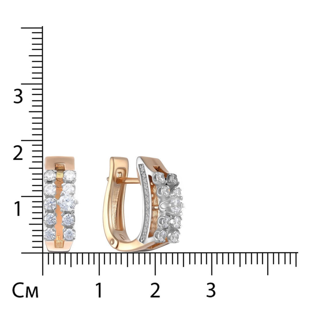 Серебряные серьги 925 пробы; вставки 68 Фианит бесцв.;