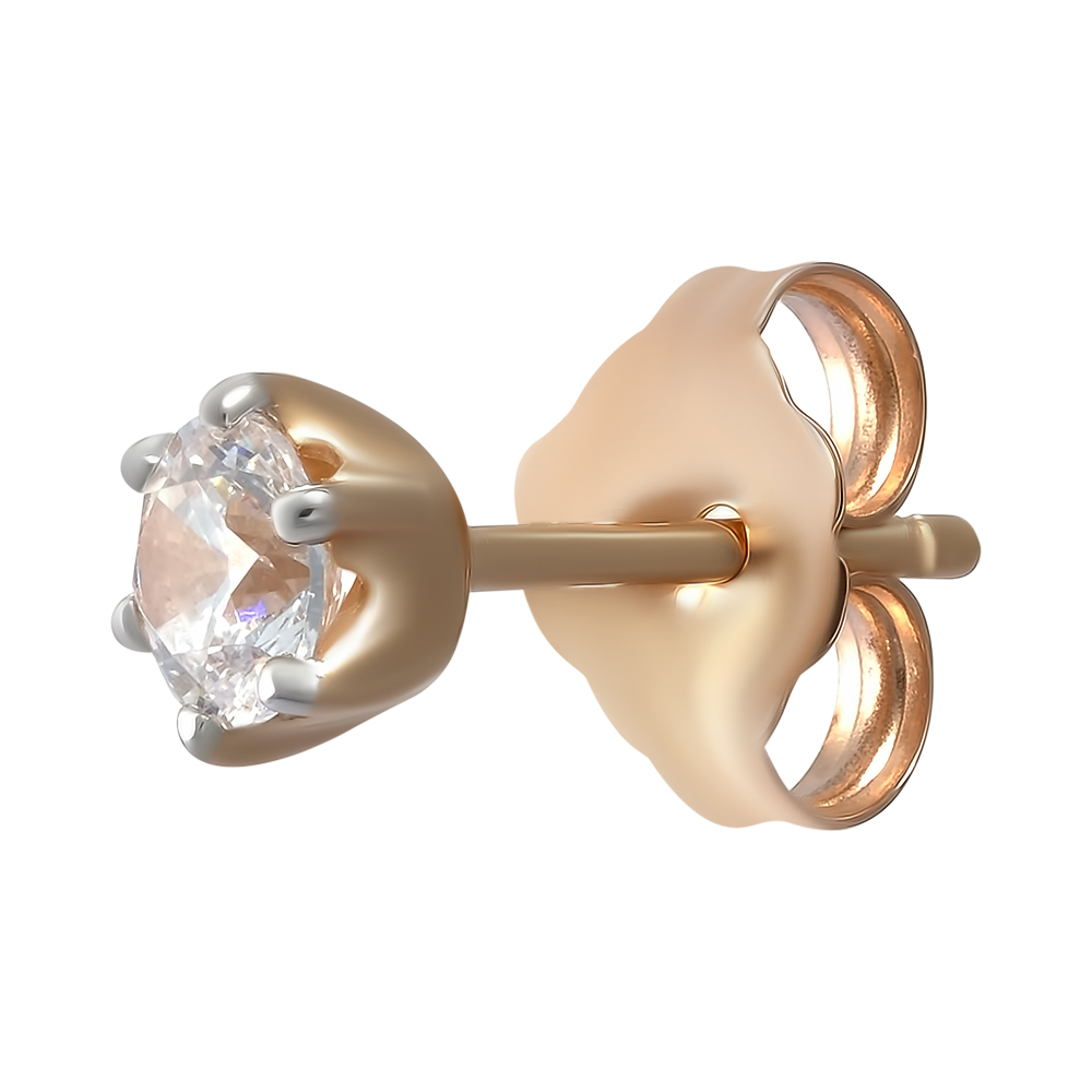 Серьга из золота с фианитом Swarovski