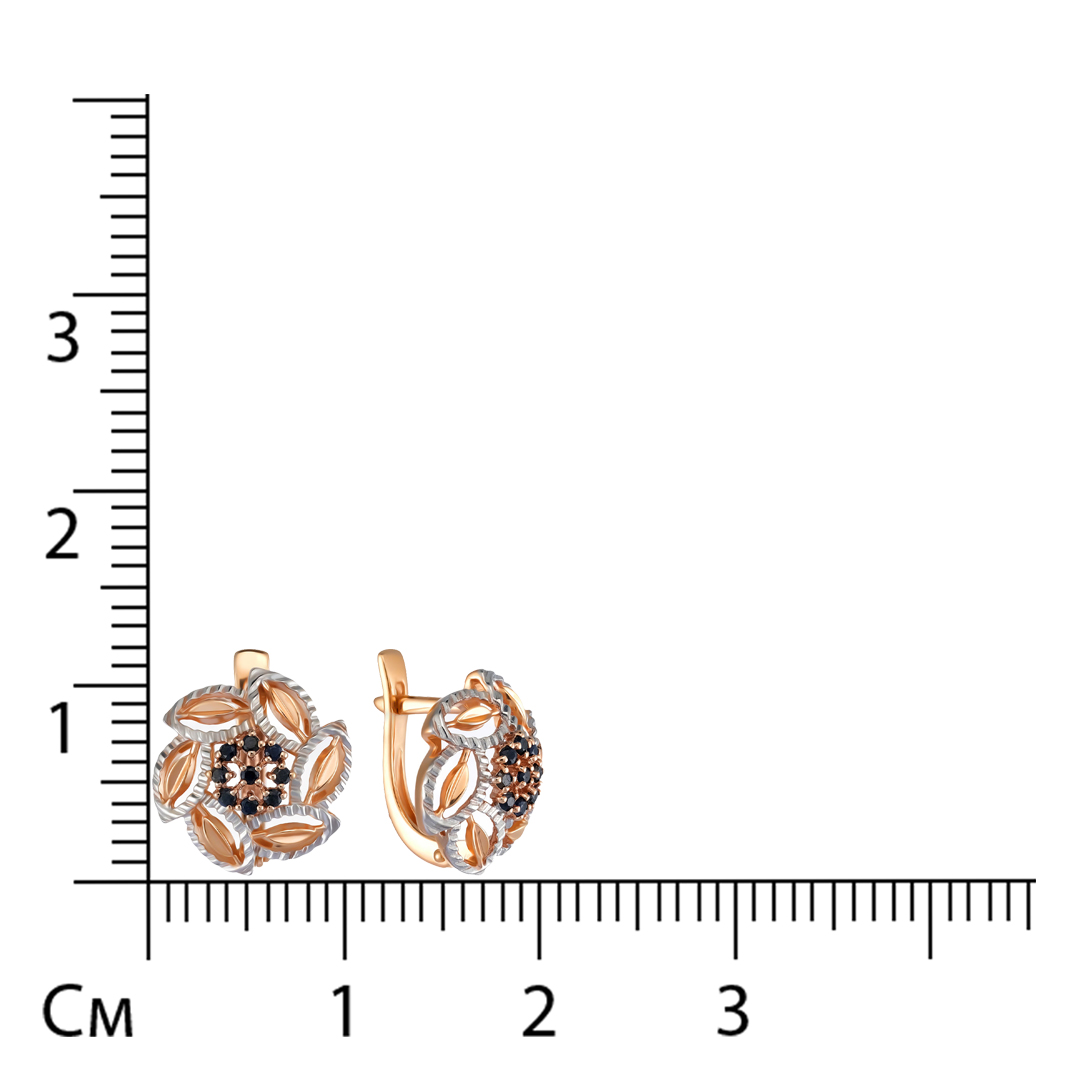 Серебряные серьги с сапфирами "Цветы"