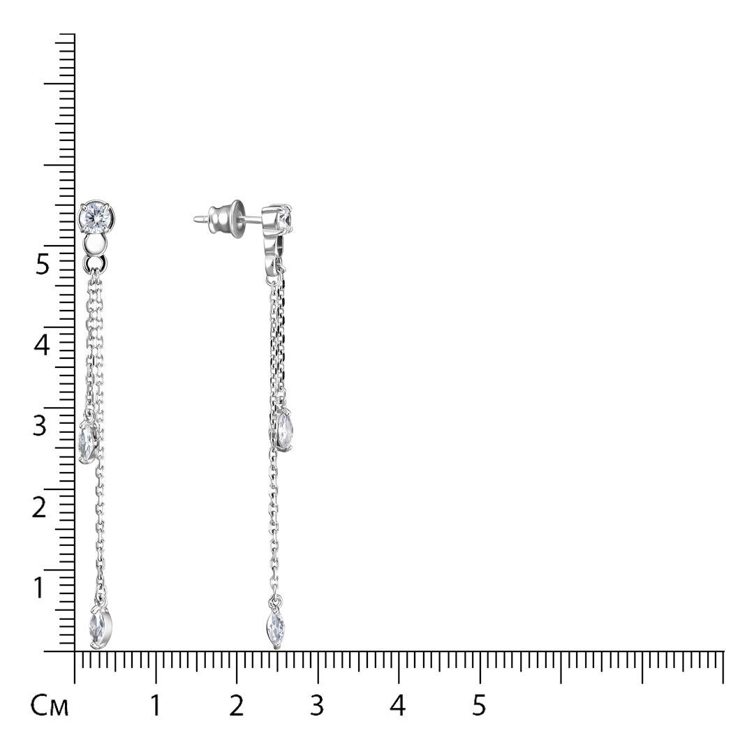 Серебряные серьги с фианитами