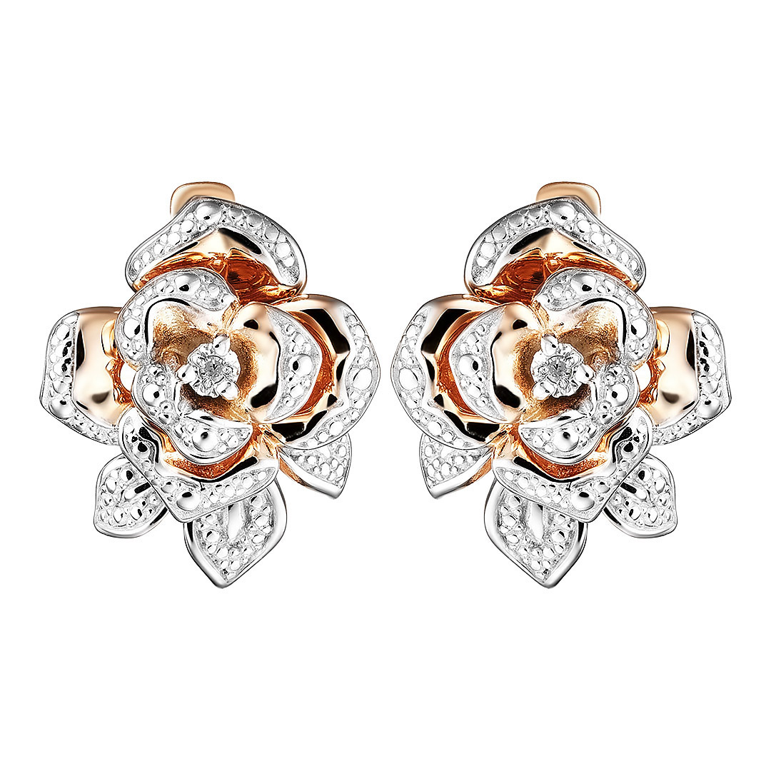 Серебряные серьги 925 пробы; вставки 2 Бр.Кр-17 0,008 2/3A