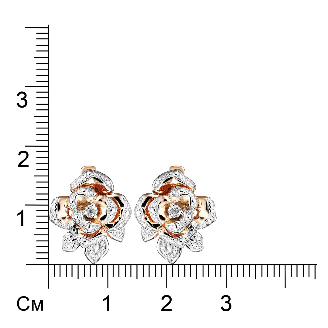 Серебряные серьги 925 пробы; вставки 2 Бр.Кр-17 0,008 2/3A