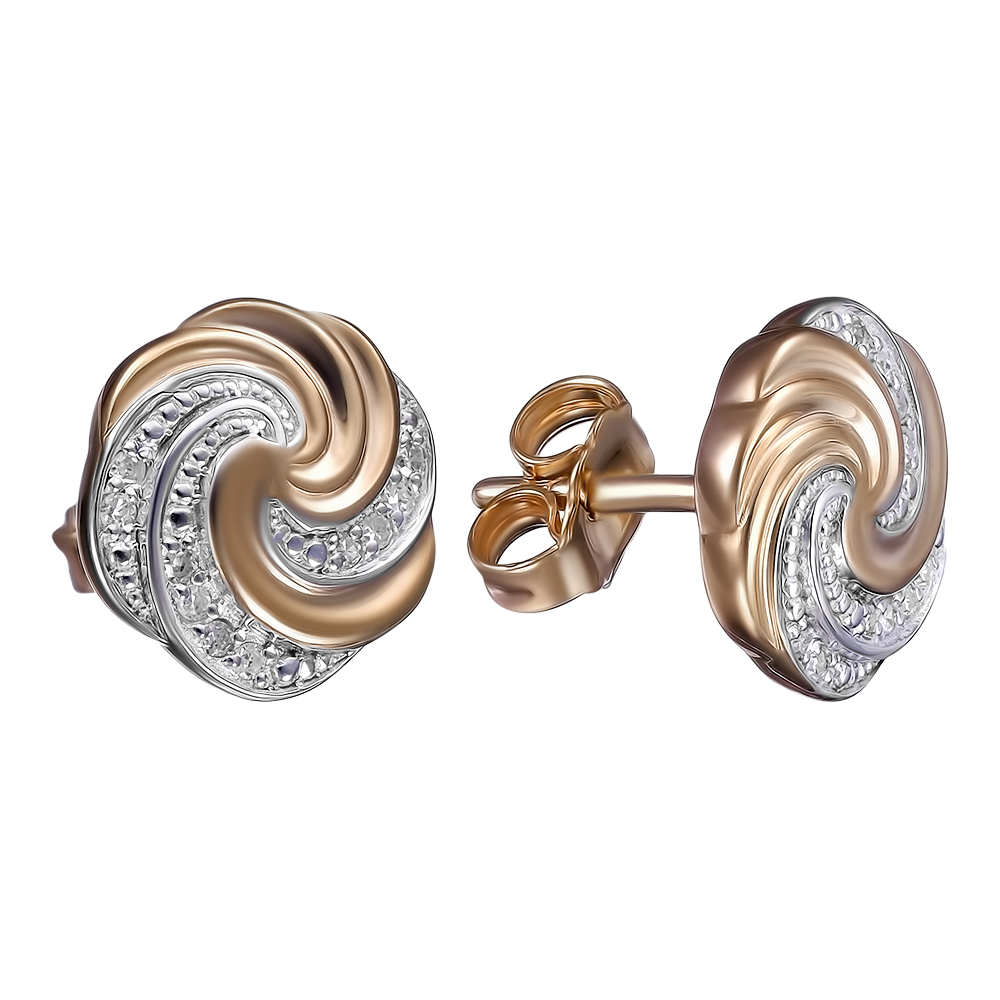 Серебряные серьги-пусеты 925 пробы; вставки 20 Бр.Кр-17 0,087 3/4А