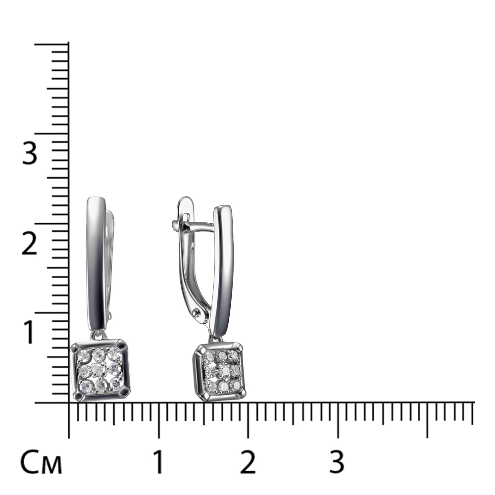 Серьги из белого золота с бриллиантами