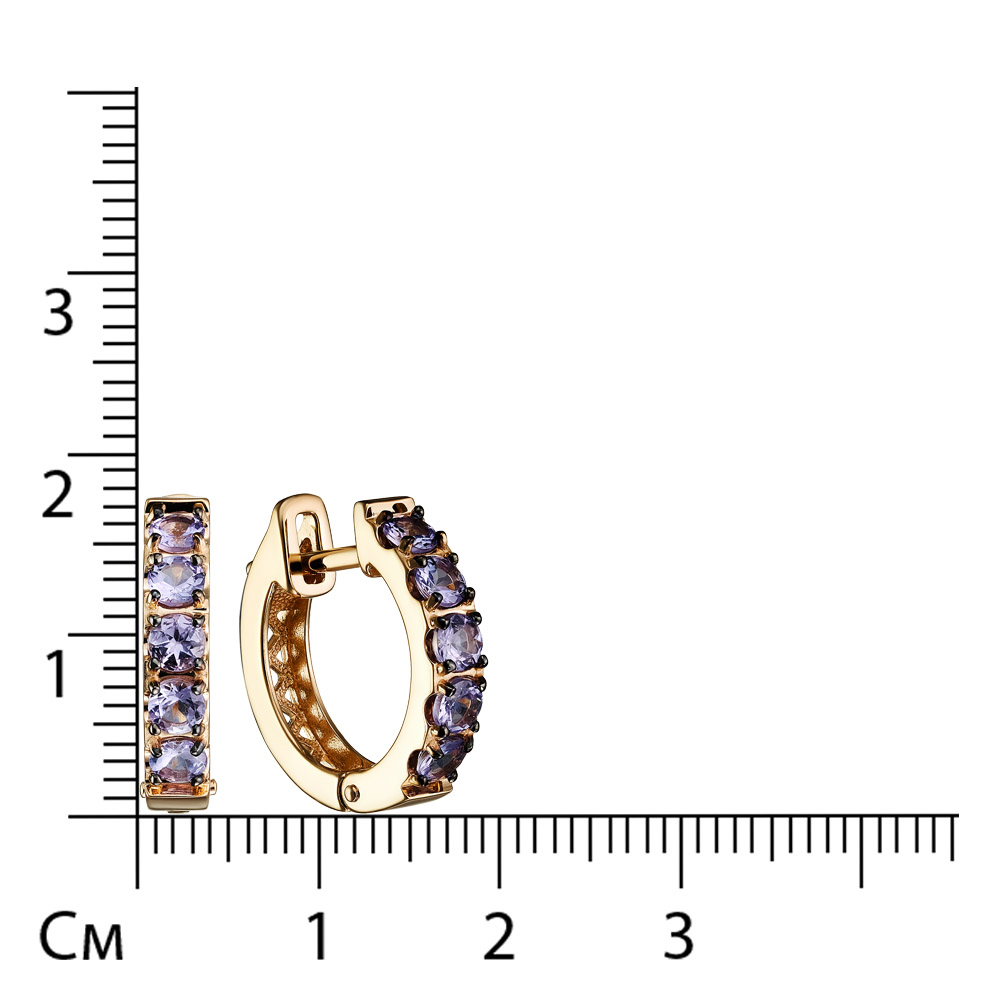 Серьги из золота с танзанитами