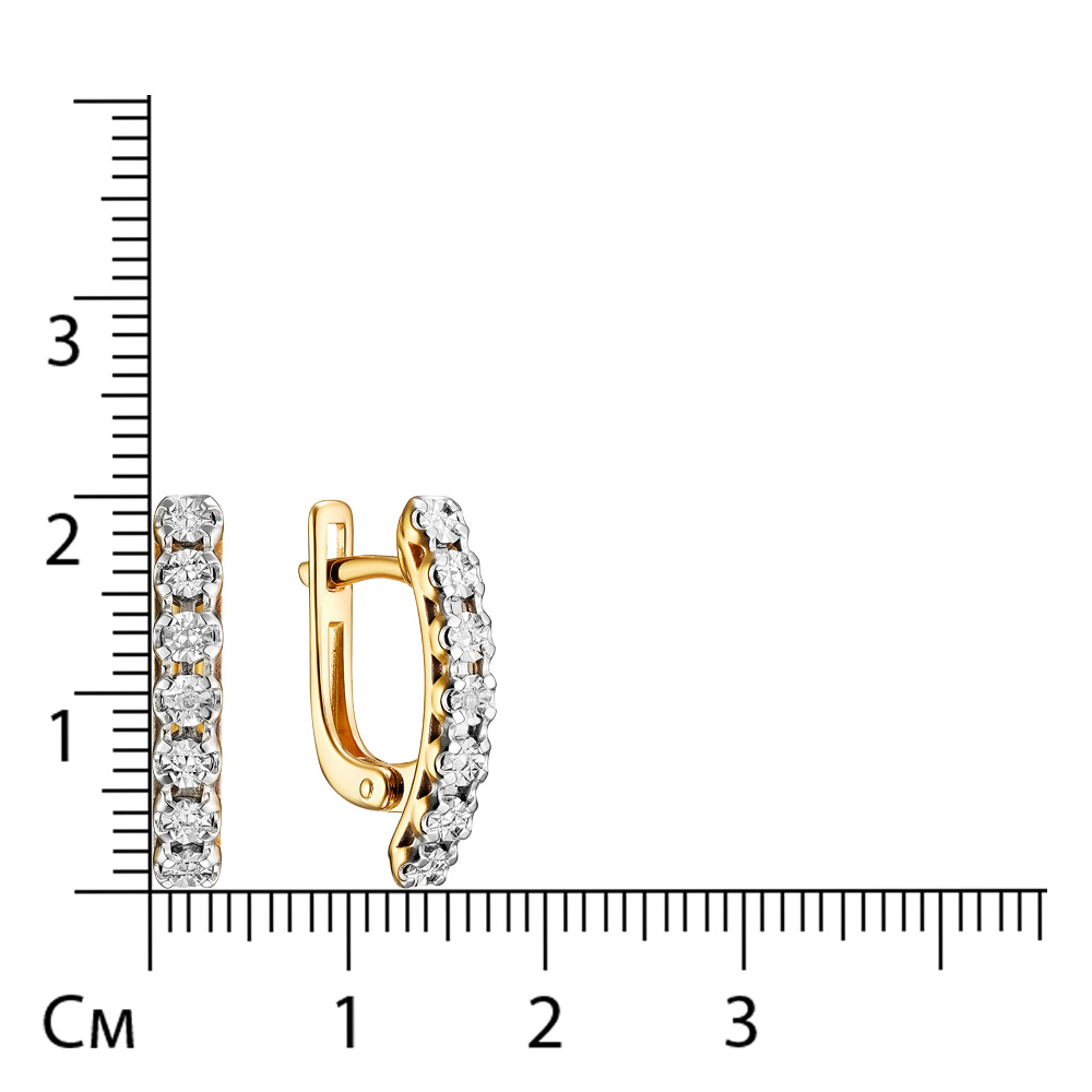 Серебряные серьги 925 пробы; с алмазной обработкой; вставки 2 Бр.Кр-17 0,009 2/3A;