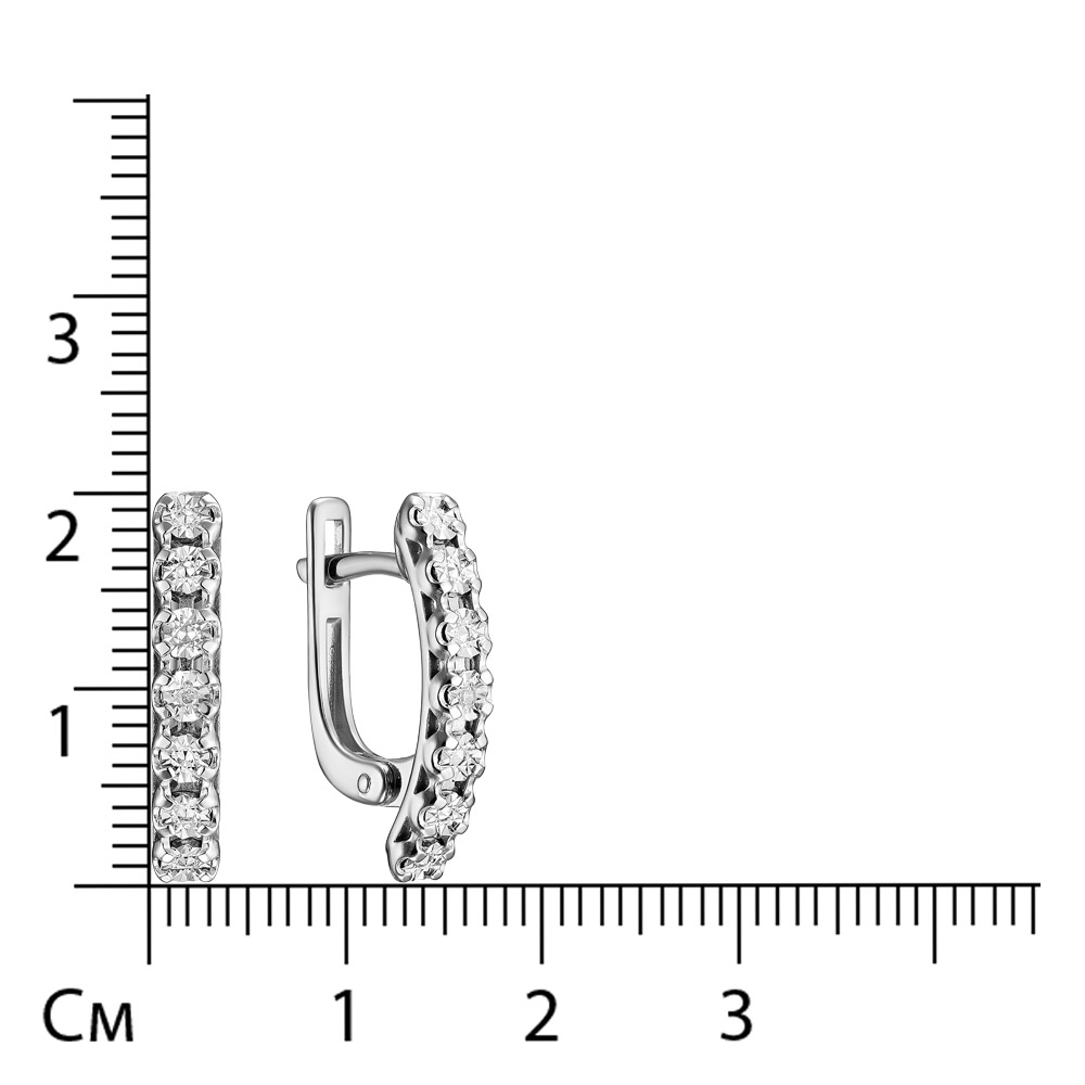 Серебряные серьги 925 пробы; с алмазной обработкой; вставки 2 Бр.Кр-17 0,008 2/3A;