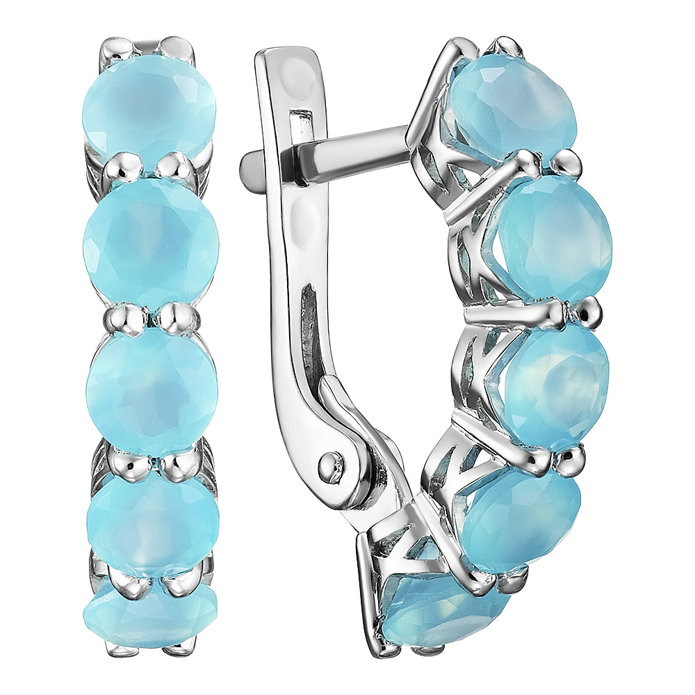 Серебряные серьги 925 пробы; вставки 10 Агат;