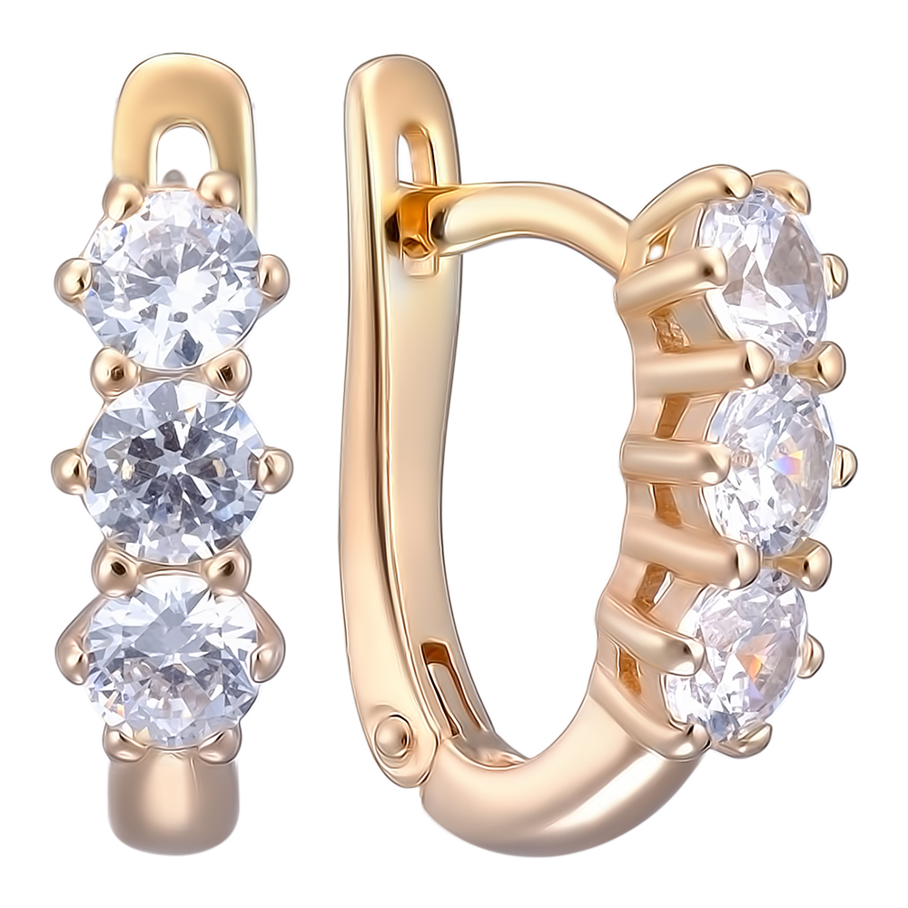 Серебряные серьги 925 пробы; вставки 6 Фианит бесцв.;