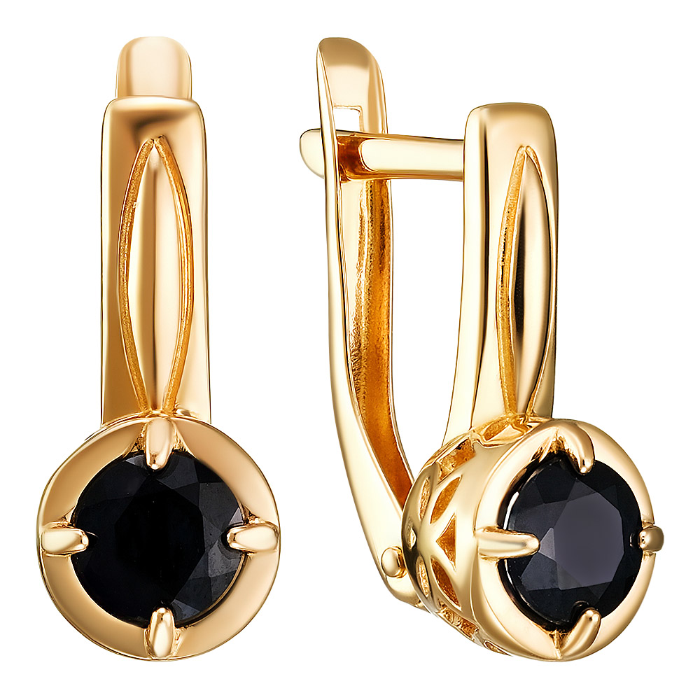 Серебряные серьги 925 пробы; вставки 2 Сапфир 1,300 U/2