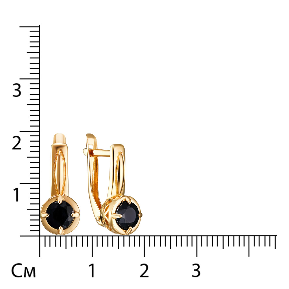 Серебряные серьги 925 пробы; вставки 2 Сапфир 1,300 U/2
