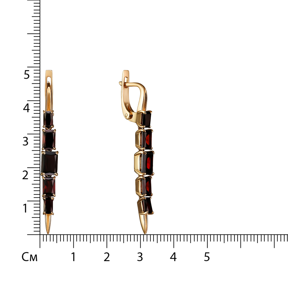 Серебряные серьги 925 пробы; вставки 10 Гранат;