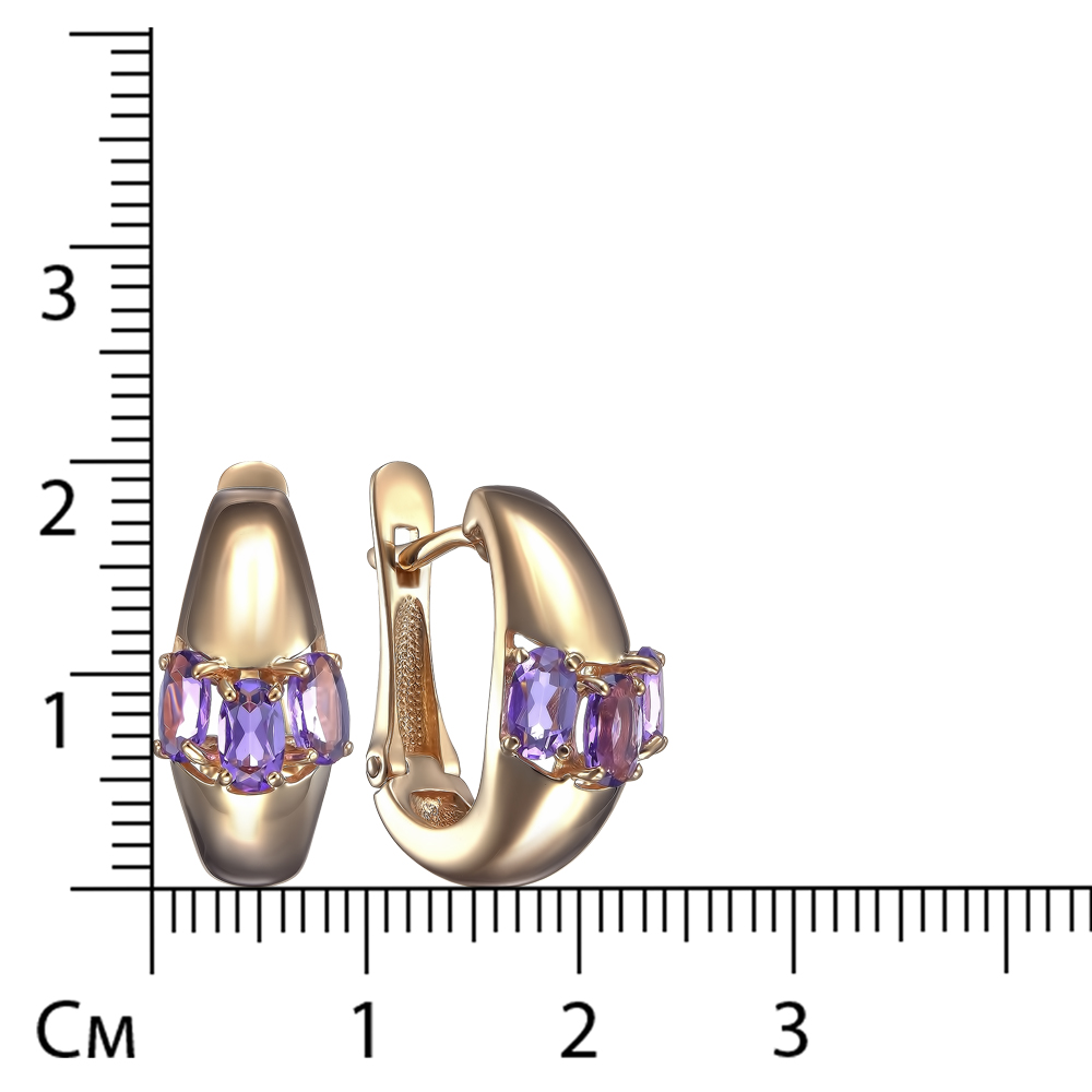 Серебряные серьги с аметистами